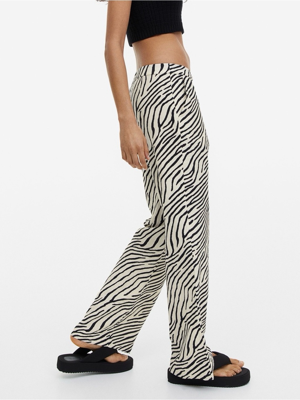 Sincerely Jules Black and Cream Zebra Print Trousers
